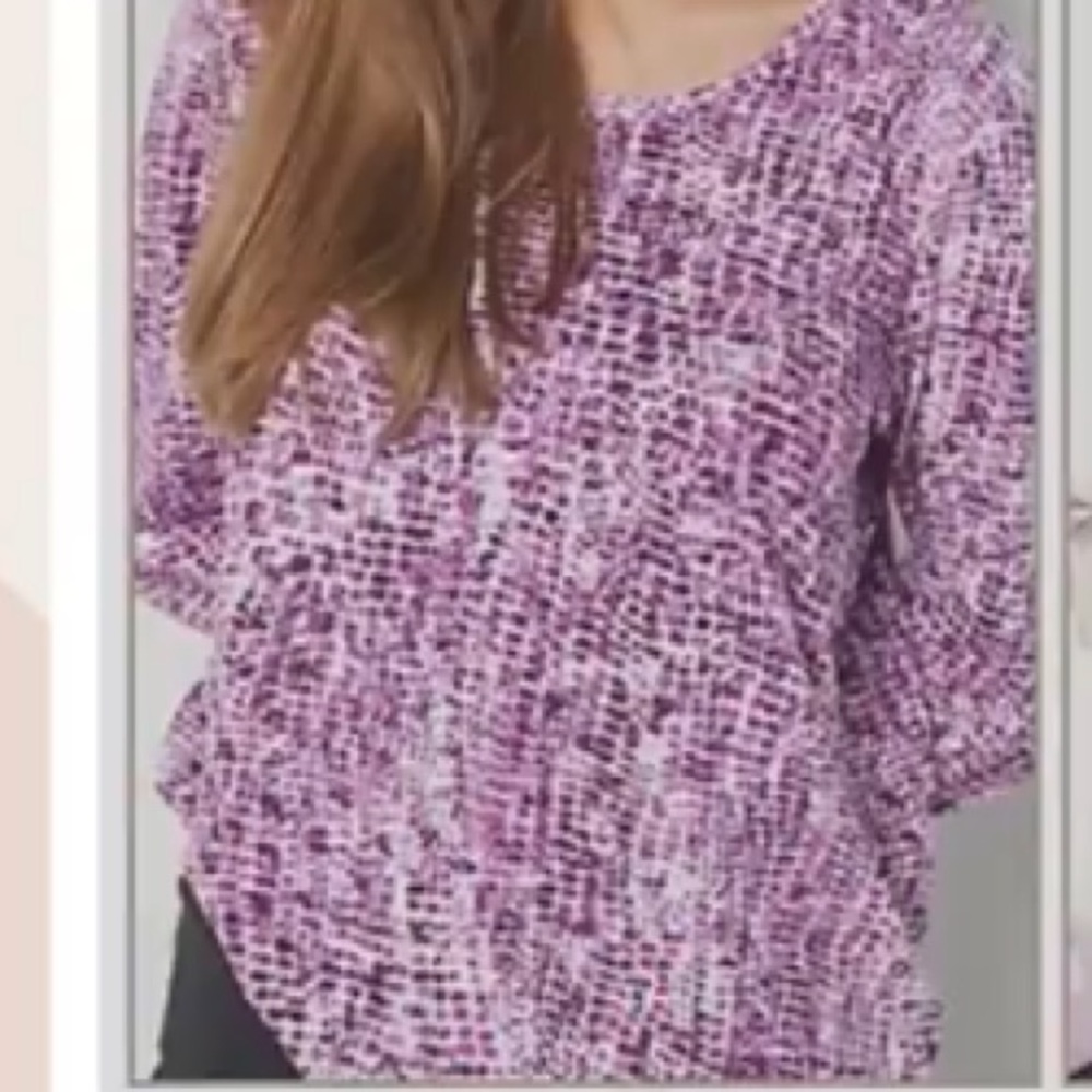 Susan Graver Printed Brushed Liquid Knit Top in Geometric Print